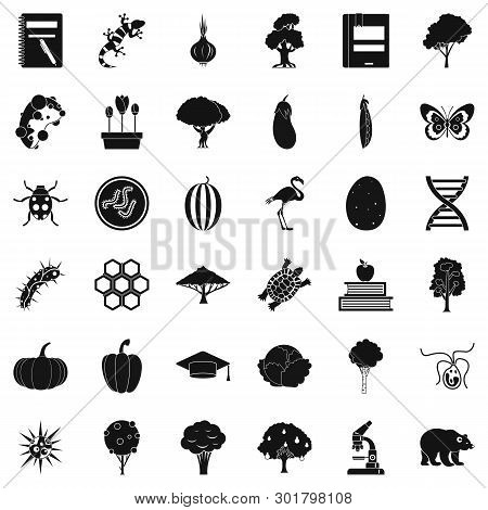 Microbial Icons Set. Simple Set Of 36 Microbial Icons For Web Isolated On White Background