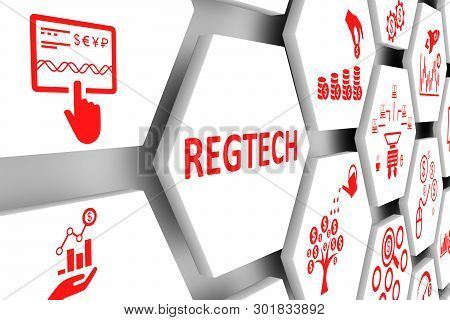 Regtech Concept Cell Background 3d Render Illustration