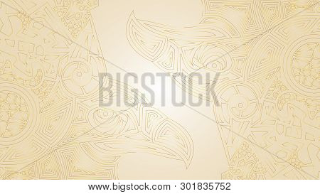White Background With Ethnic Pattern And Eagle