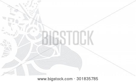 White Background With Ethnic Pattern And Eagle