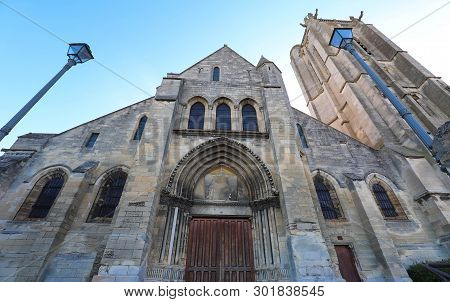 The Saint Laurent Church Of Beaumont Sur Oise, France.