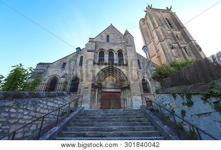 The Saint Laurent Church Of Beaumont Sur Oise, France.