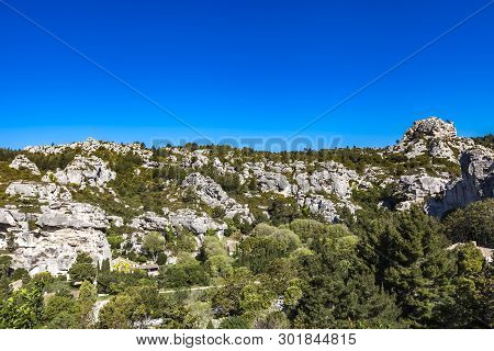 View Of Alpilles Mountain From Les Baux De Provence, France