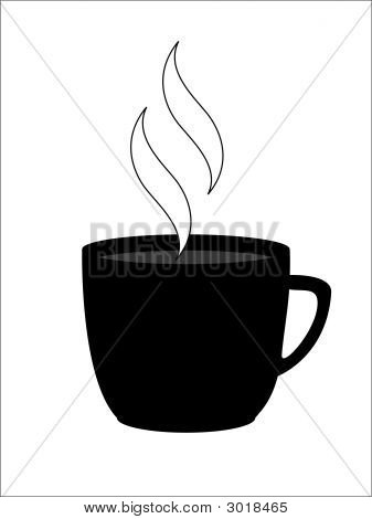 Tazza di caffè nero con vapore
