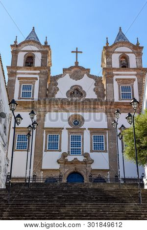 Santa Barbara Church On Pelourinho At Salvador Bahia, Brazil
