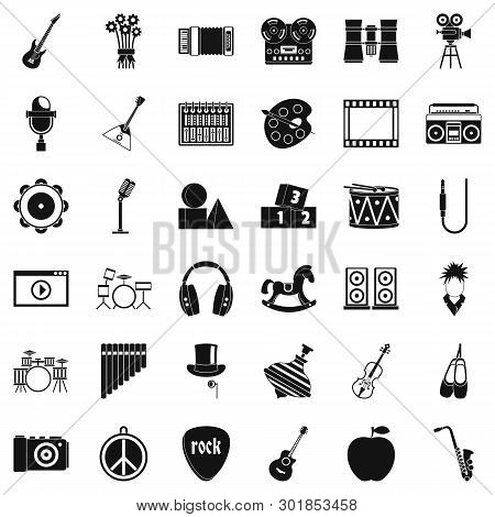 Vaudeville Icons Set. Simple Set Of 36 Vaudeville Icons For Web Isolated On White Background