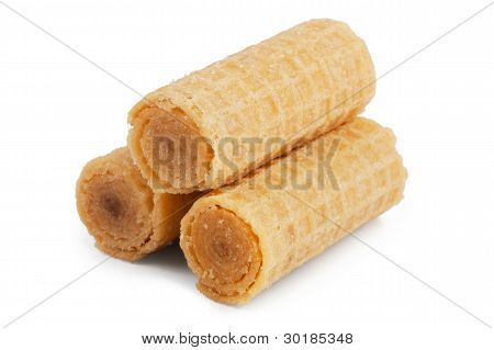 Chrupiące wafelki, w gnąca na pręcie skręcanym