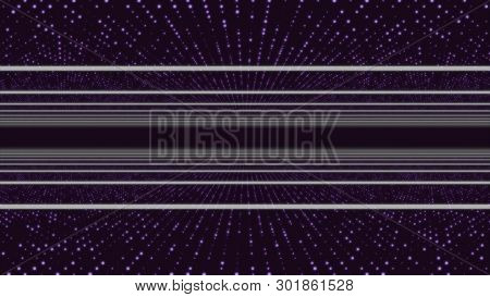 Straight White Lines Moving And Rotating With Small Dots On Purple Background, Seamless Loop. Animat
