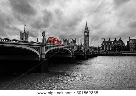 Black And White Image Of One Of The Most Visited And Popular Places In The City Of London