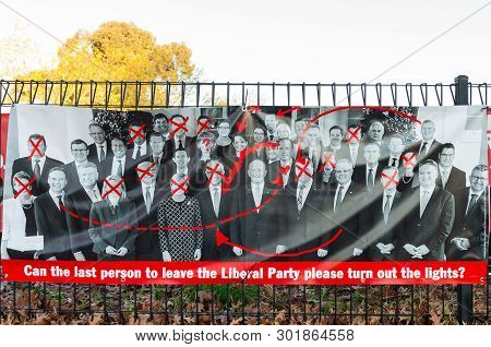 Melbourne, Australia - May 18, 2019: Australian Labor Party Posters Outside Mallauna College In The 
