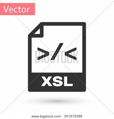 Grey Xsl File Document Icon. Download Xsl Button Icon Isolated On White Background. Excel File Symbo