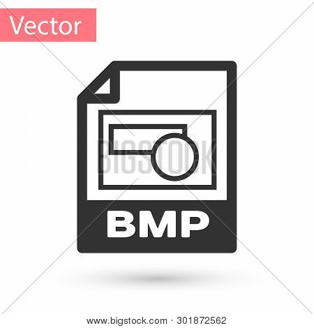 Grey Bmp File Document Icon. Download Bmp Button Icon Isolated On White Background. Bmp File Symbol.