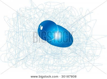 linha zero e gota azul