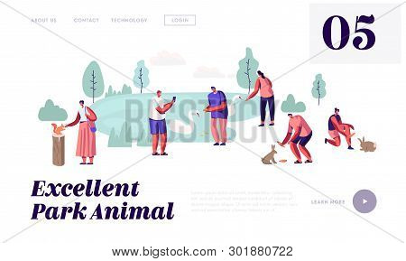 People Spend Time In Animal Park. Leisure In Outdoors Zoo With Wild Animals, Feeding, Playing, Takin