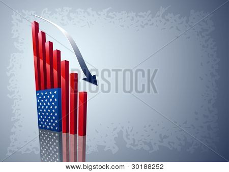 ย้ายลงแผนภูมิธงชาติอเมริกัน องค์ประกอบทั้งหมดมีชั้นแยกต่างหากในไฟล์เวกเตอร์