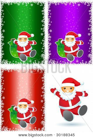 Santa Claus auf die bunte Hintergründe. Besuchen Sie mein Portfolio für andere Weihnachten arbeiten.
