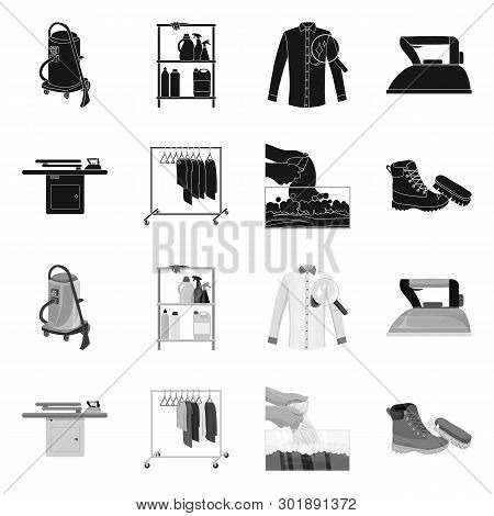 Vector Design Of Laundry And Clean Icon. Set Of Laundry And Clothes Vector Icon For Stock.