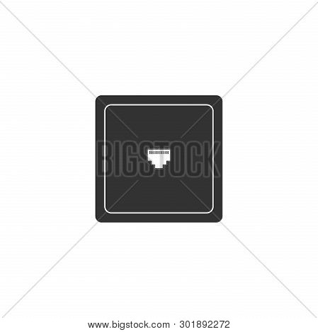 Ethernet Socket Sign. Network Port - Cable Socket Icon Isolated. Lan Port Icon. Local Area Connector