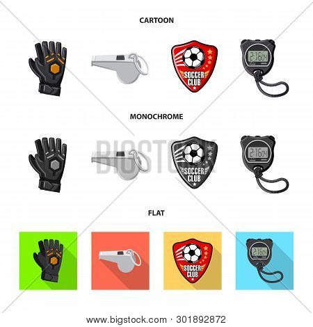 Vector Illustration Of Soccer And Gear Sign. Set Of Soccer And Tournament Stock Vector Illustration.