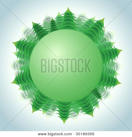 Globe de forêt vierge. Illustration vectorielle avec espace de copie.Tous les éléments sont en couches et regroupés.