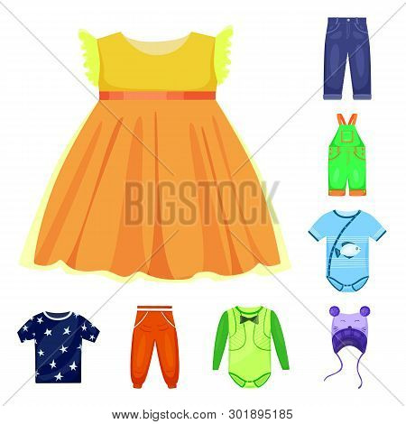 Vector Illustration Of Baby And Kid Icon. Set Of Baby And Child Vector Icon For Stock.