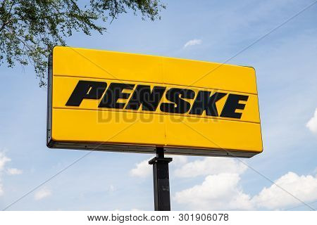 Indianapolis - Circa May 2019: Penske Truck Leasing Location. Penske Leases Trucks, Owns Racing Team
