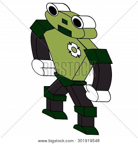 Robot Frog Isometric. Isolated Stock Vector Illustration