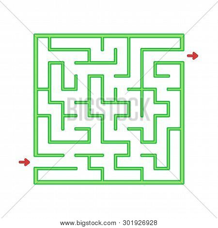 Abstact Labyrinth. Game For Kids. Puzzle For Children. Maze Conundrum. Find The Right Path. Color Ve