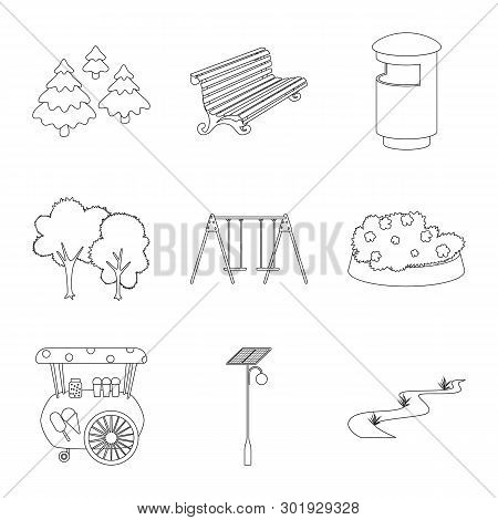 Isolated Object Of Landscape And Nature Logo. Set Of Landscape And City Stock Vector Illustration.