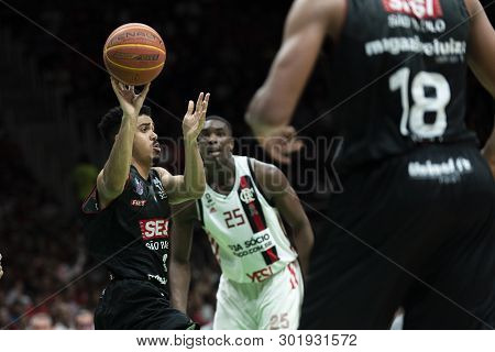 Rio, Brazil - May 19, 2019:  Flamengo Vs. Franca For The First Play-off Of The Final Of The New Bask