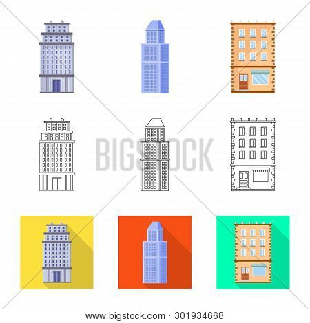 Vector Illustration Of Municipal And Center Icon. Set Of Municipal And Estate   Vector Icon For Stoc