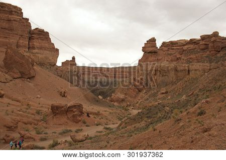 Sharyn Canyon, Kazakhstan - May 3, 2019: Canyon Walk