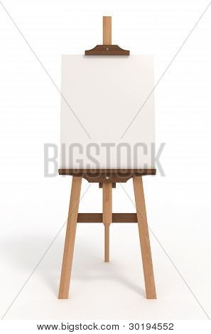 Tablero en blanco del arte, caballete, aislado en blanco, Clipping Path