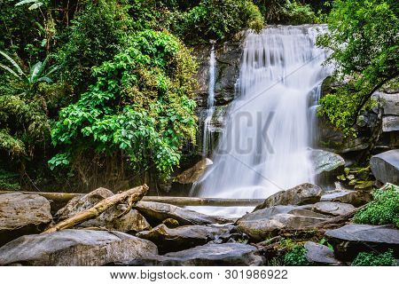 Background Wallpaper Nature Forest Hill Waterfall. Thailand Doi Inthanon. Travel Nature. Travel Rela