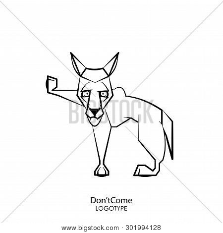 Cartoon Character Of A Forest Animal. Funny Cool Wolf Standing Posing On A White Background. Vector 