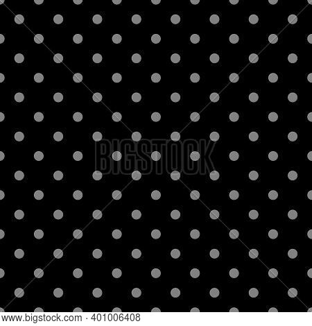 Seamless Vector Black And Grey Pattern Or Background With Small Polka Dots. For Desktop Wallpaper An
