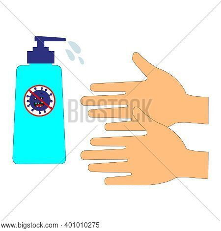 Disenfection, A Hand Sanitizer Poster Vector Illustration