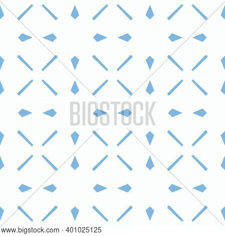 Seamless Minimal Tileable Pattern. Textured Background In Ornamental Style. Tileable Blue Colored Wa