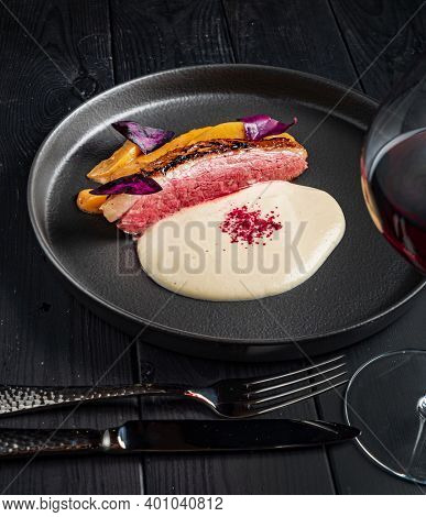 grlled duck with celery puree