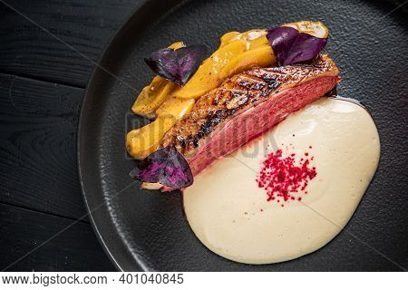 grlled duck with celery puree