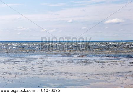 Lake Ebeity, Omsk Region, Russian Federation, Large Salt Lake With Therapeutic Mud. Beautiful Natura
