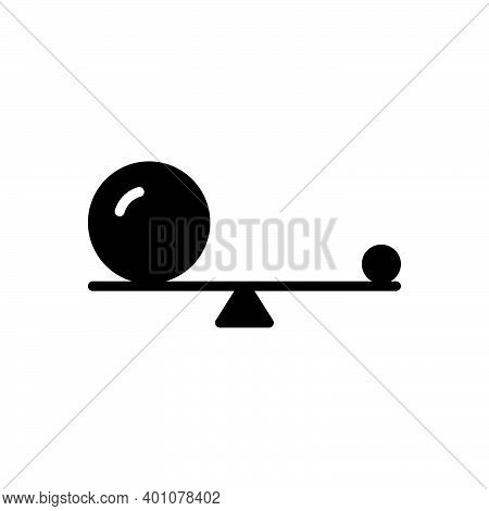 Black Solid Icon For Small Little Small-scale Mini Minor Balance Ball  Equilibrium
