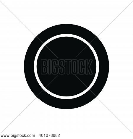 Black Solid Icon For Plate Tableware Utensil Kitchenware Catering Tray Dish Salver Paten Luncheon