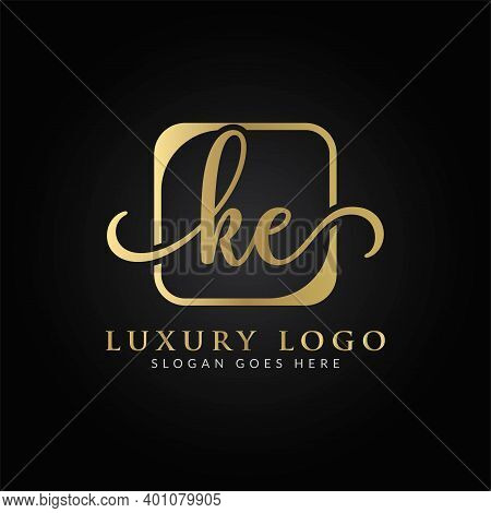 Linked Letter Ke Logo Design Vector Template. Creative Abstract Ke Luxury Logo Design Vector Illustr