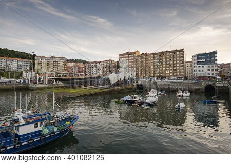 Bermeo, Spain - August 17, 2017: Views Of The City Of Bermeo, Spain, From The Sea Port