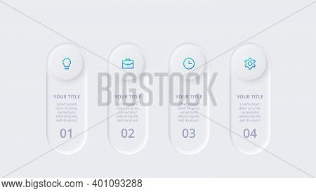 Neumorphic Elements For Infographic. Template For Diagram, Graph, Presentation And Chart. Skeuomorph
