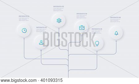 Neumorphic Circle Elements For Infographic. Template For Diagram, Graph, Presentation And Chart. Ske