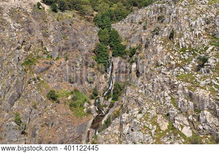 Waterfall Near The Paiva River In Portugal.