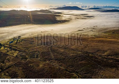 Donegal Covered With Fog From Crove Upper To Teelin - Ireland
