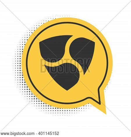 Black Cryptocurrency Coin Nem Xem Icon Isolated On White Background. Physical Bit Coin. Digital Curr